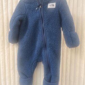 The North Face Kids Dark Navy Sherpa Footie One-Piece